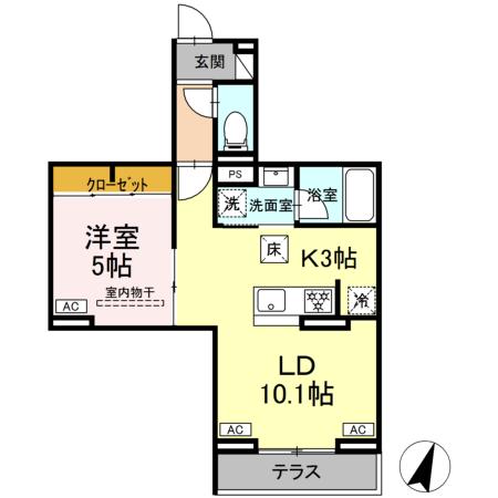 セレスティア中央 Ⅱの間取り