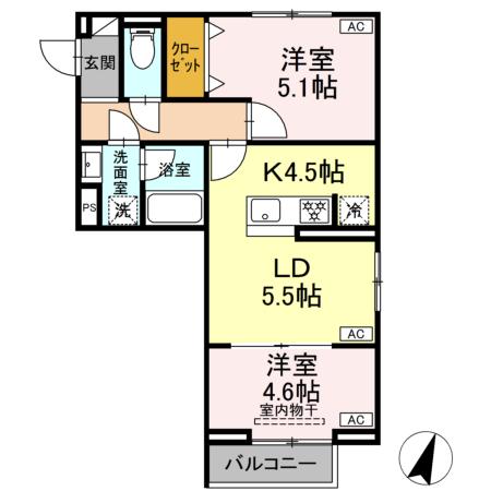 セレスティア中央 Ⅱの間取り