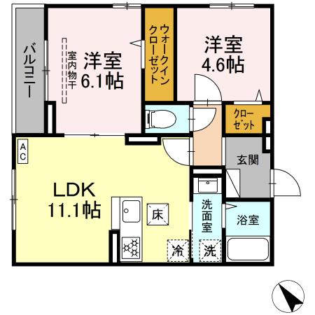 D Paina 鴨居Ⅱの間取り