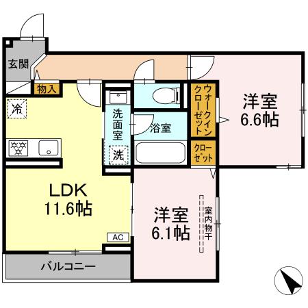 D Paina 鴨居Ⅱの間取り