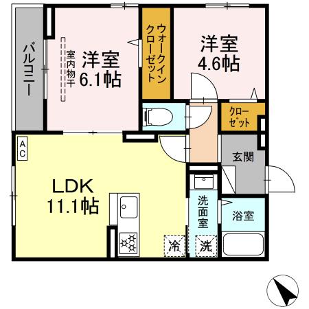 D Paina 鴨居Ⅱの間取り