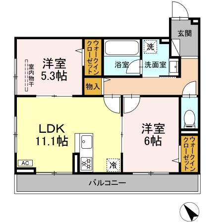 D Paina 鴨居Ⅱの間取り