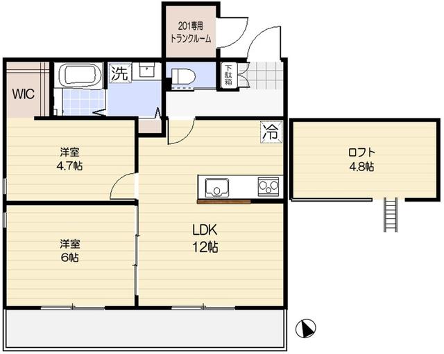 仮称)港北区篠原西町新築計画の間取り