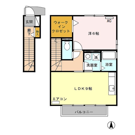 モナリエコート Aの間取り