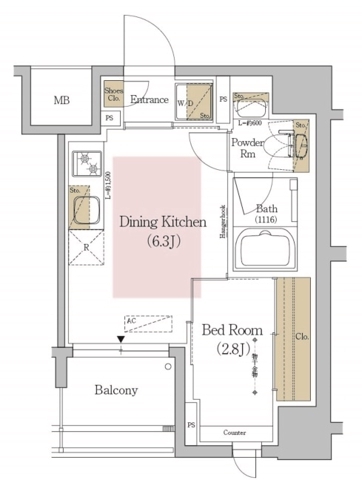本郷の完工年月(2022年8月)築の賃貸マンションの間取り