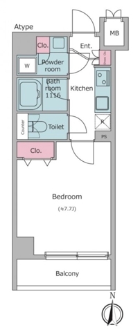 横川の完工年月(2020年8月)築の賃貸マンションの間取り