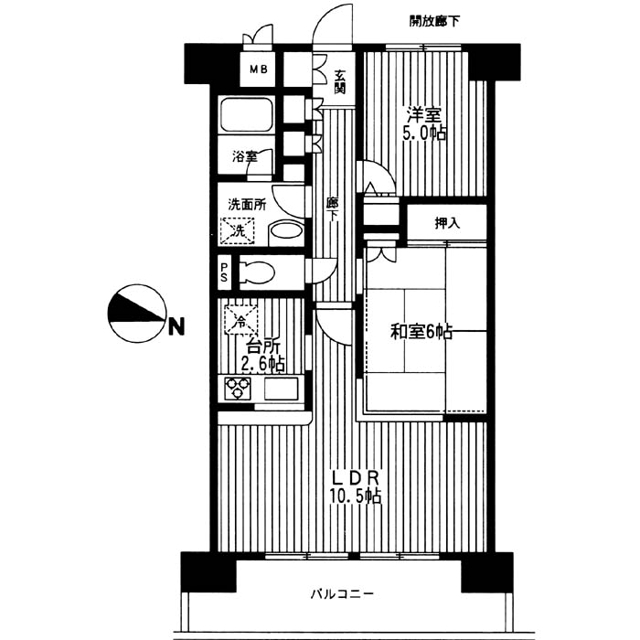 文蔵の完工年月(2002年3月)築の賃貸マンションの間取り