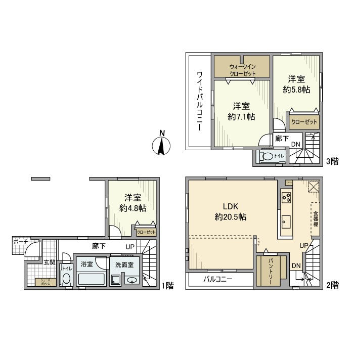 天沼町戸建の間取り
