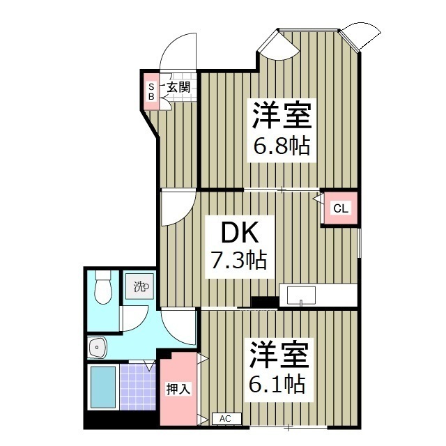 サンパティークBの間取り