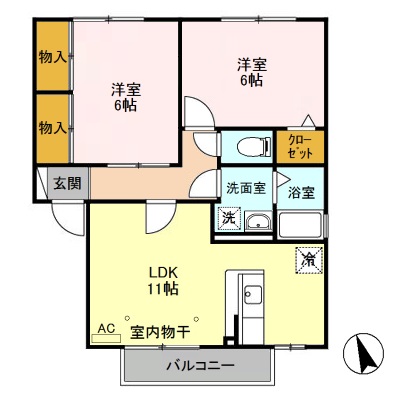 サンフラット Aの間取り