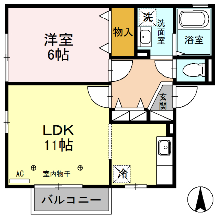 セジュール鶴田の間取り