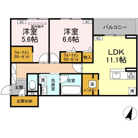 D-Crinum 加屋町の間取り