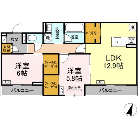 D-Crinum 加屋町の間取り