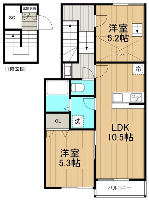 Krassy湘南羽鳥の間取り