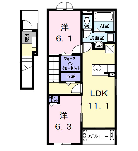 レスポワール鯏浦の間取り