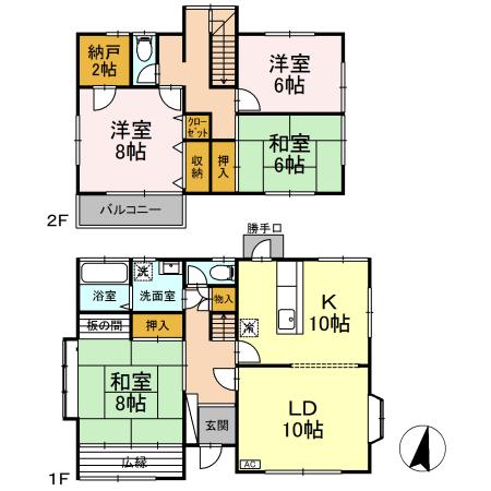 上麻生4丁目貸家の間取り