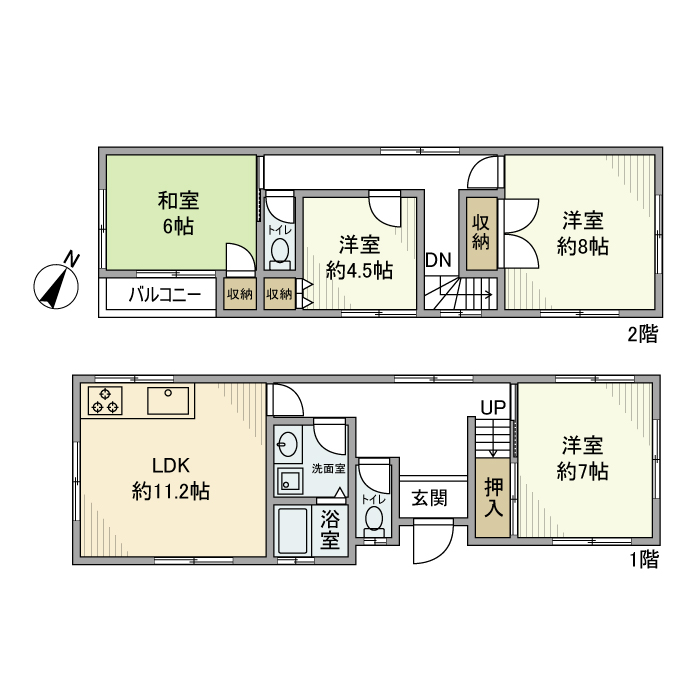 御蔵戸建の間取り
