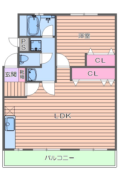 旭町の完工年月(1971年1月)築の賃貸マンションの間取り