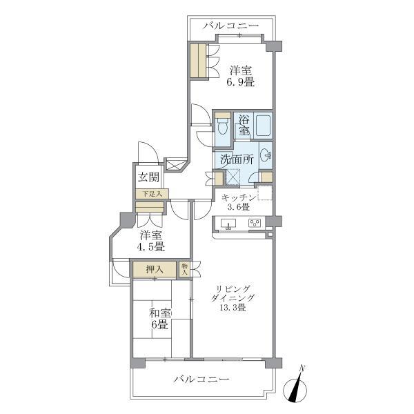 ベルメゾン茅ヶ崎の間取り