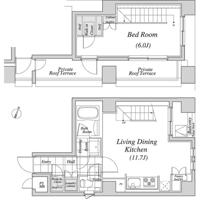 神田多町の完工年月(2006年6月)築の賃貸マンションの間取り