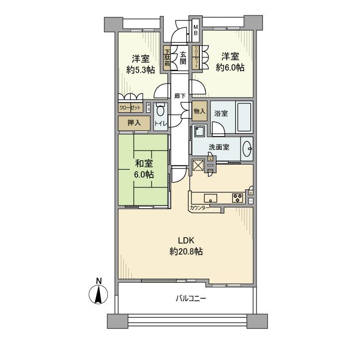 プラウド名東藤森の間取り