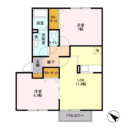 グレイス浜野 Dの間取り