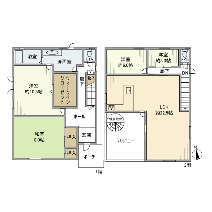 夏見台戸建の間取り