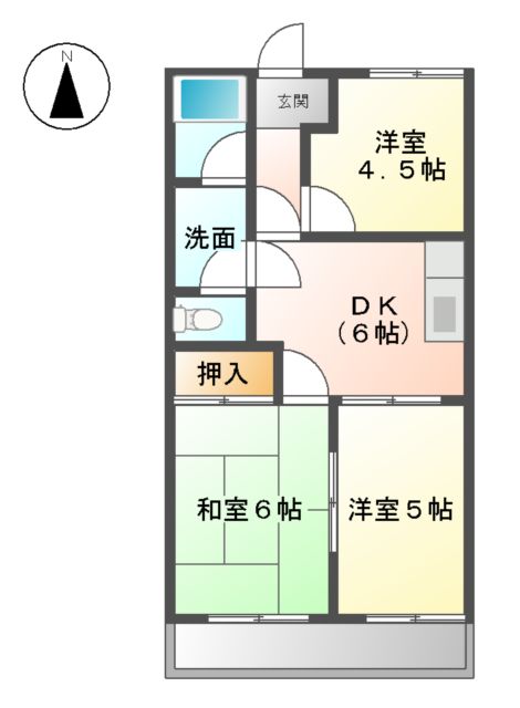 サンフォレスト百合ノ沢B棟の間取り
