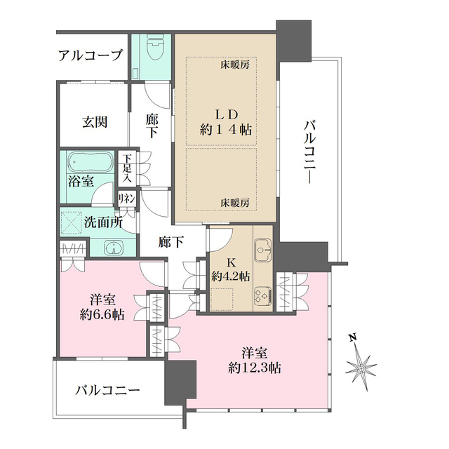 グラングリーン大阪THE NORTH RESIDENCEの間取り