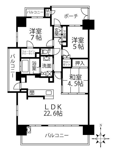 メゾンドール松屋町1st.の間取り