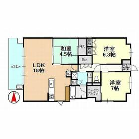 常盤町レジデンス 406号室の間取り