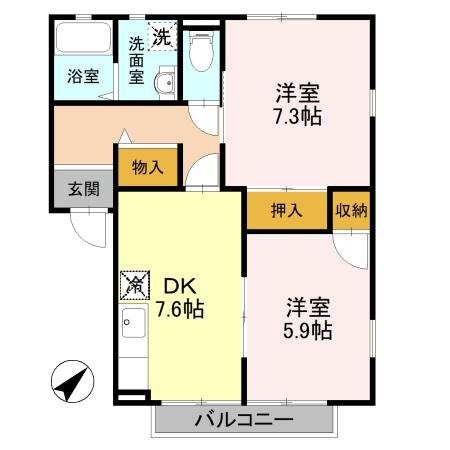 ハイツ常盤 Bの間取り