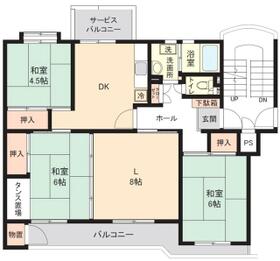 船橋グリーンハイツ1-4-4の間取り