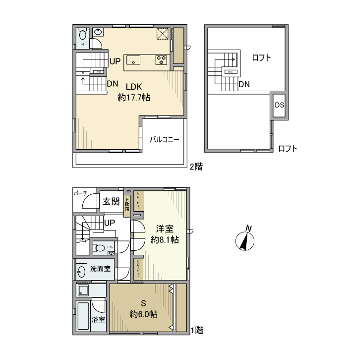 西荻北戸建の間取り