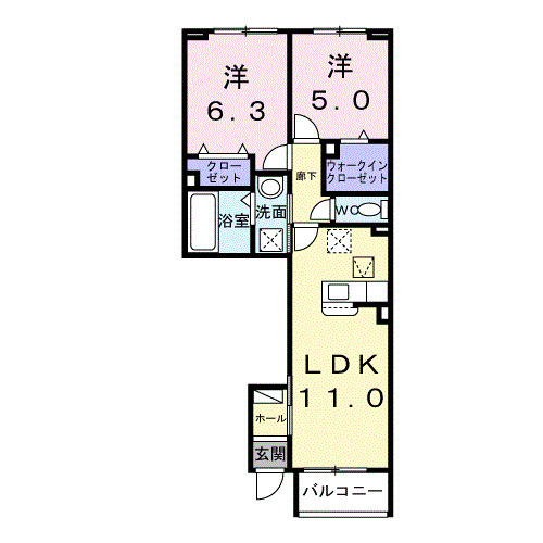 若松原３丁目アパート（０２８３８２８０１）の間取り