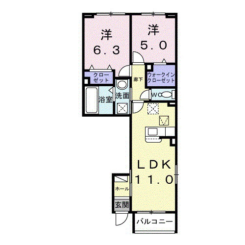 若松原３丁目アパート（０２８３８２８０１）の間取り