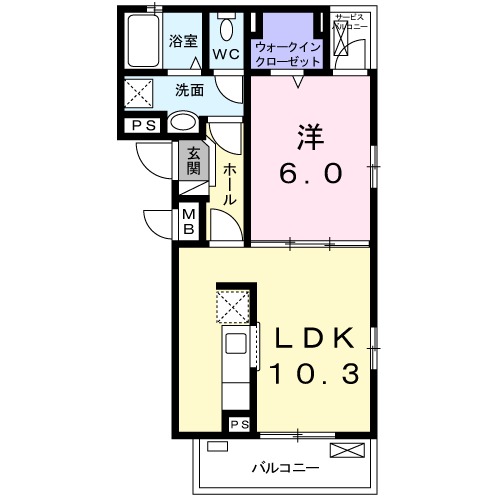 シャンプレーヌ Ⅳの間取り