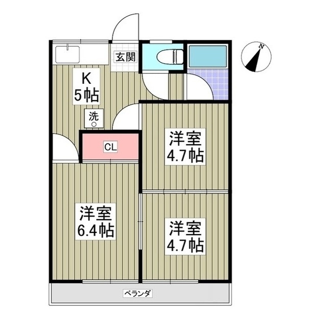 リブレス桐生堤町Bの間取り