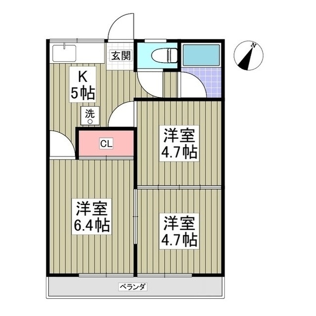 リブレス桐生堤町Bの間取り
