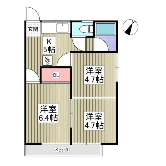 リブレス桐生堤町Bの間取り