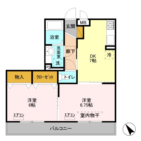 オペラハウス上大島 Bの間取り