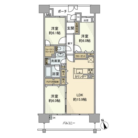 コスモひばりが丘ザ・ガーデンズフォートの間取り