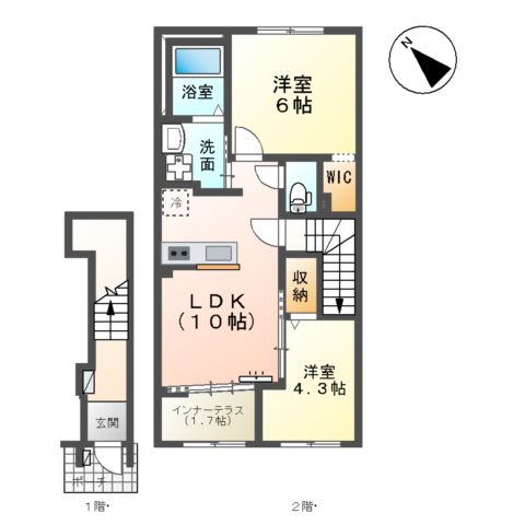 (仮称)千葉市中央区大森町新築アパートの間取り