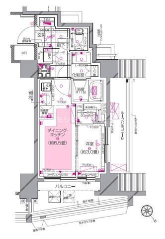 柿の木坂の完工年月(2026年1月)築の賃貸マンションの間取り