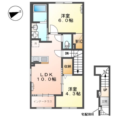 (仮)東田中新築アパートの間取り