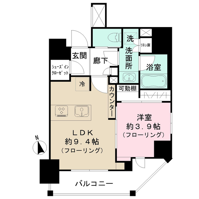 ヴァースクレイシアＩＤＺ立川の間取り