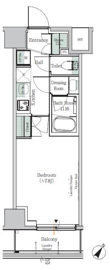 ONE ROOF RESIDENCE KIBA EASTの間取り