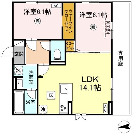 (仮称)D-ROOM樋井川4丁目の間取り