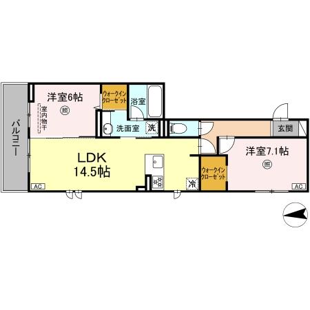 (仮称)D-ROOM樋井川4丁目の間取り