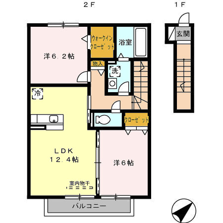 ハイツ アムール Aの間取り